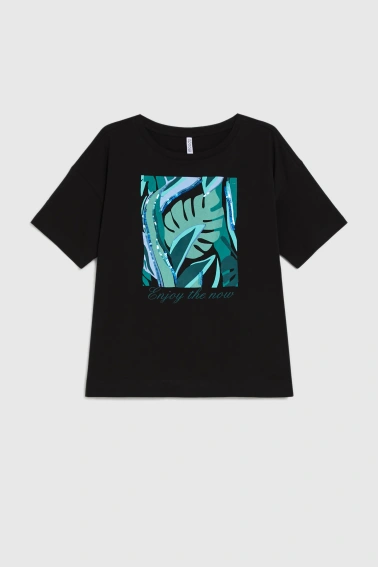 WOMEN'S TSHIRT L-TS-4946 BLACK