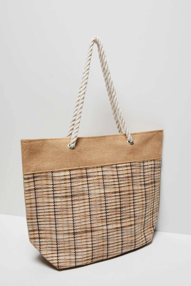 Pleciona torba na ramię L-TO-3725 BEIGE