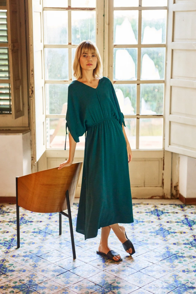 WOMEN'S DRESS L-SU-4640 D.GREEN-set