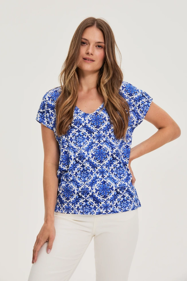 WOMEN'S TSHIRT L-TS-4697 D.BLUE