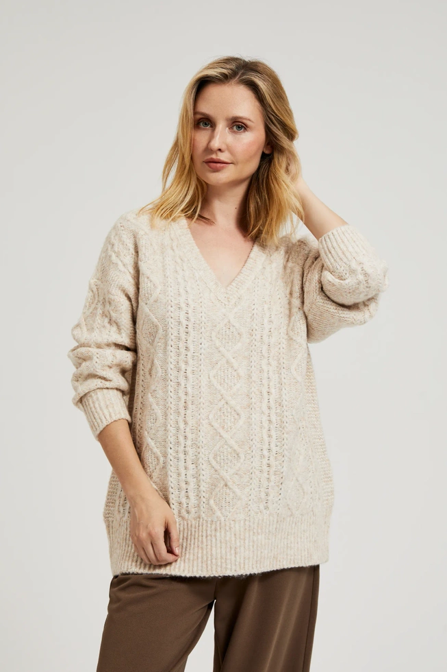 WOMEN'S SWEATER Z-SW-4536 L.BEIGE MEL-set