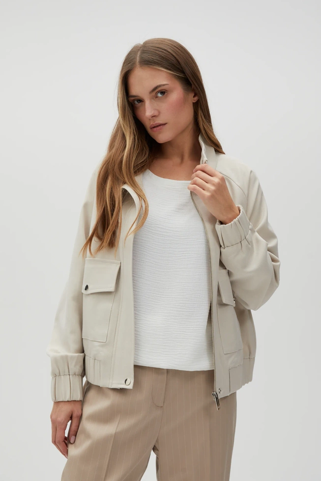 WOMEN'S JACKETS L-KU-4613 L.BEIGE