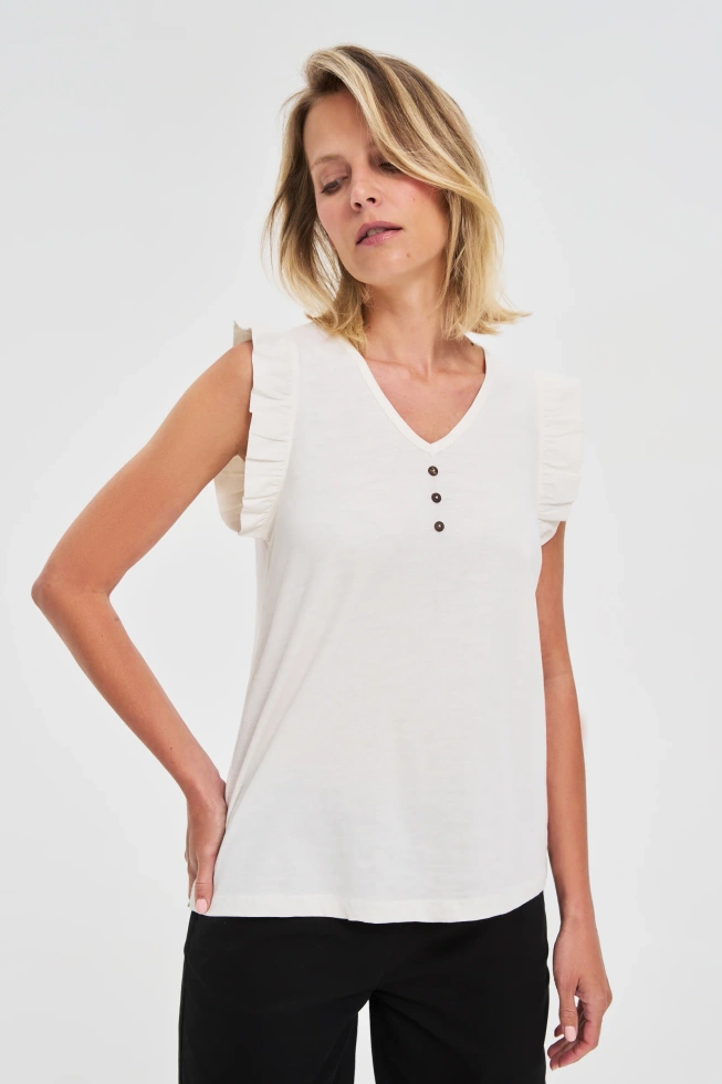 KOSZULKA DAMSKA L-TS-4682 OFF WHITE