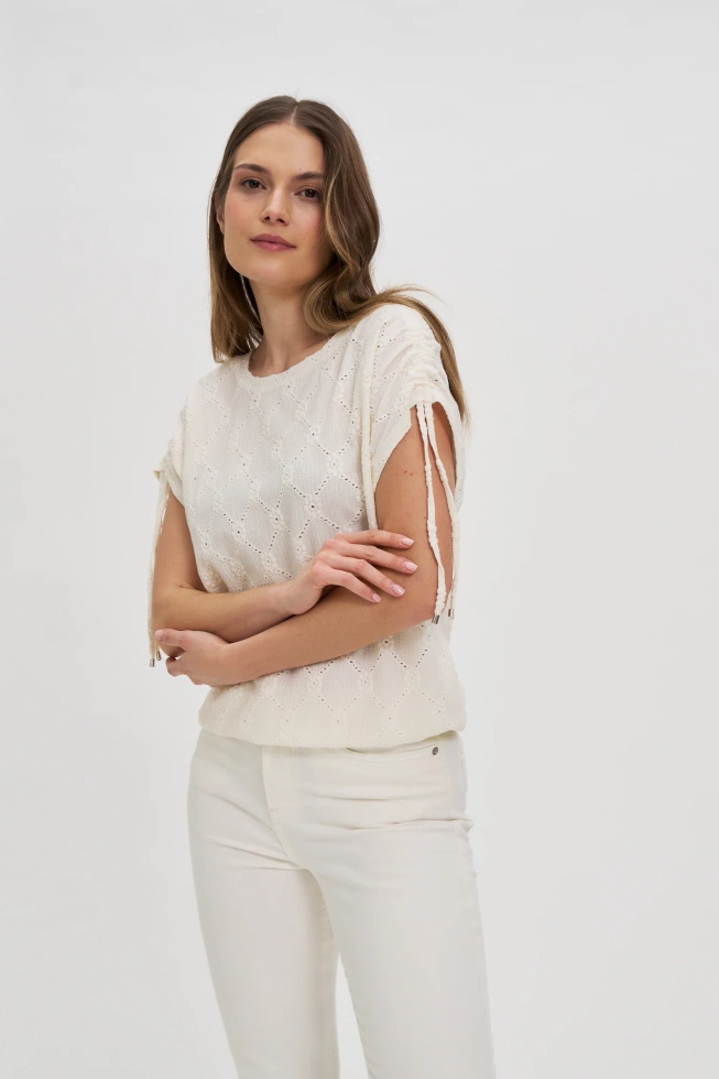 WOMEN'S TSHIRT L-TS-4668 OFF WHITE