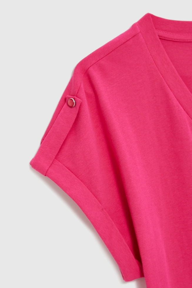 KOSZULKA DAMSKA L-TS-4909 FUCHSIA-pakiet