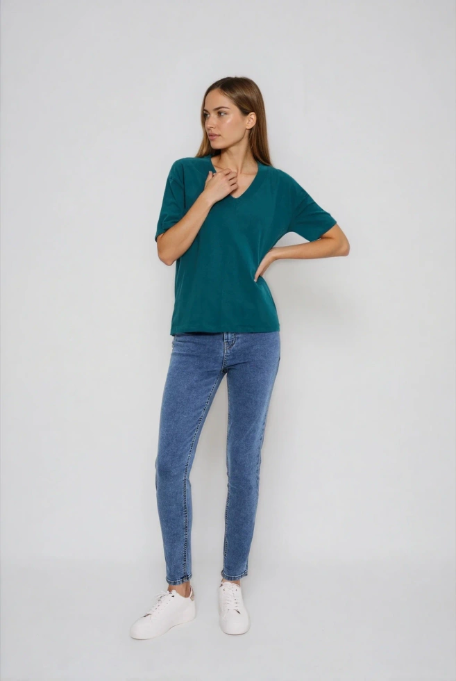 KOSZULKA DAMSKA L-TS-4950 D.GREEN