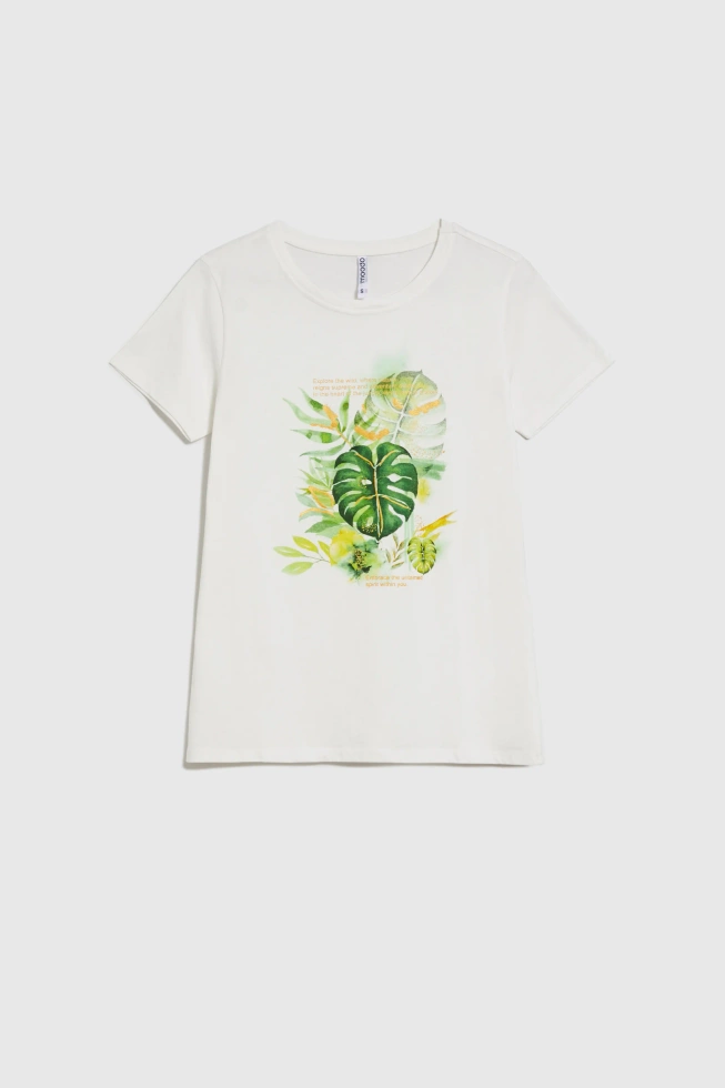 WOMEN'S TSHIRT L-TS-4728 OFF WHITE