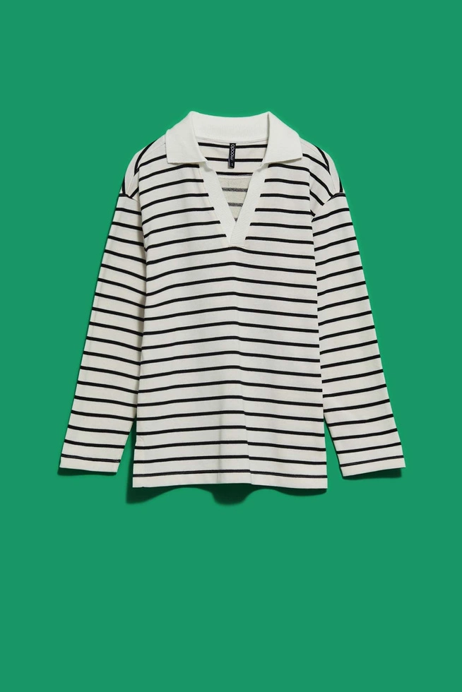 BLUZA DAMSKA L-BL-4011 OFF WHITE_BLACK