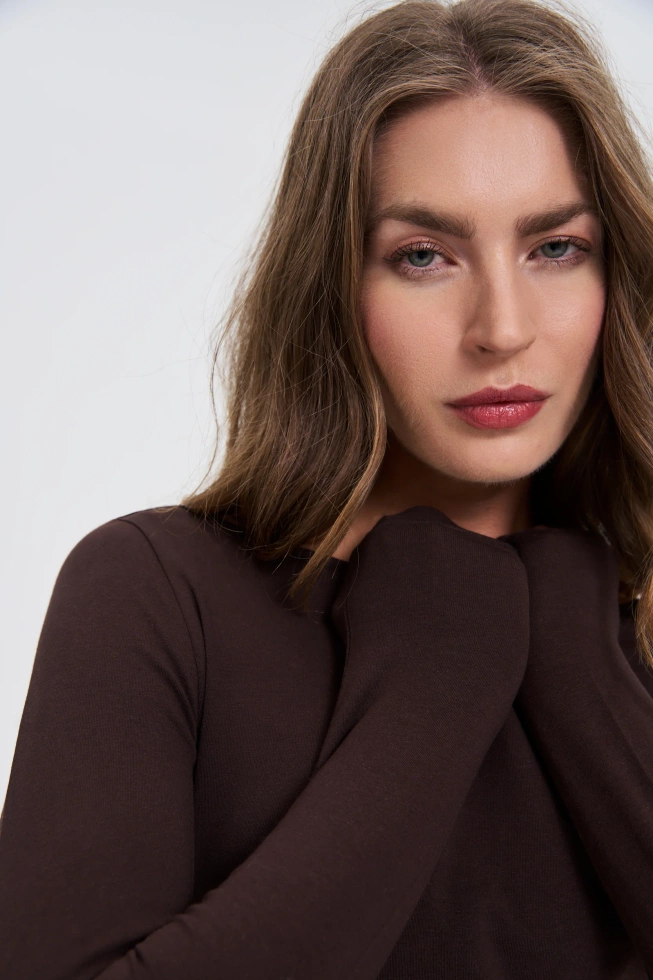 WOMEN'S LONGSLEEVE Z-TS-4803 BROWN
