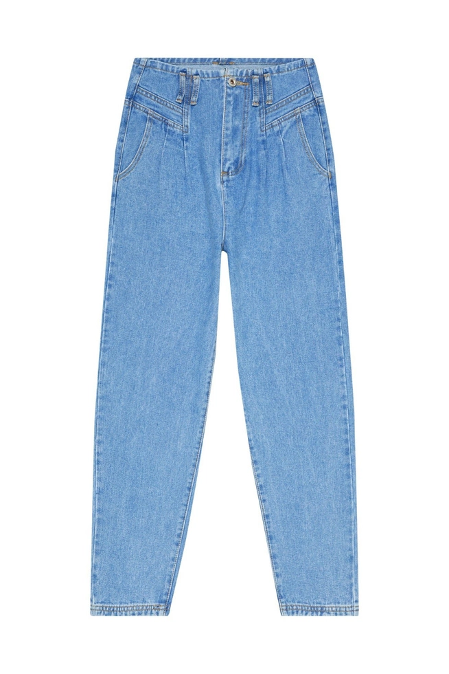 Jeansy slouchy z wysokim stanem L-JE-3415 BLUE