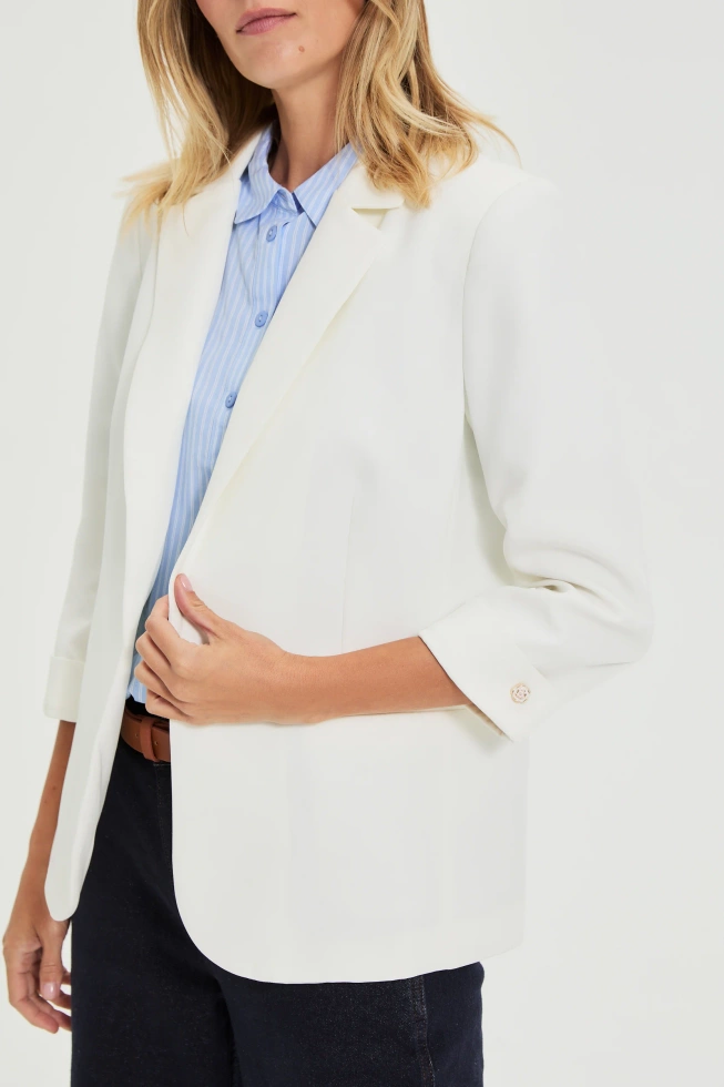 WOMEN'S BLAZER L-MR-4922 OFF WHITE