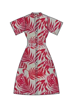 WOMEN'S DRESS L-SU-4666 RED-set