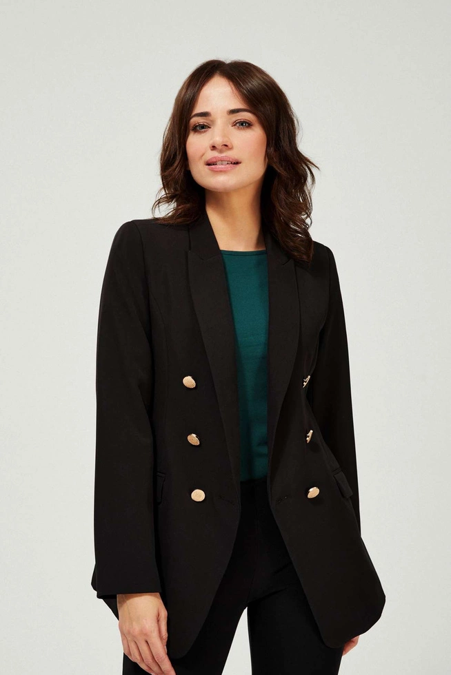 Double-breasted black blazer