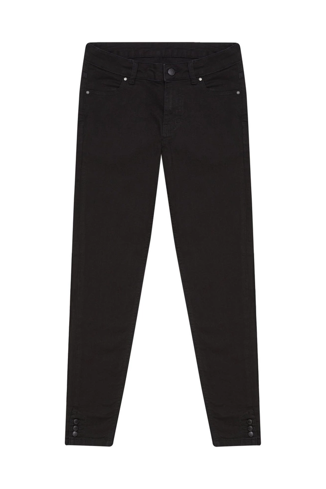 Jeansy skinny z guzikami L-JE-3101 BLACK