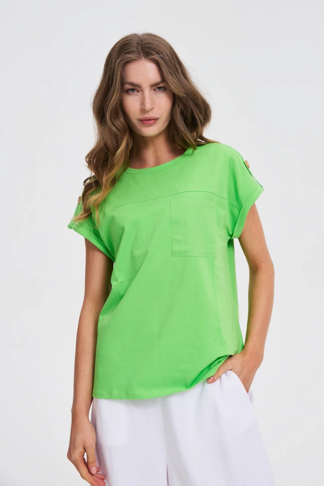 KOSZULKA DAMSKA L-TS-4706 L.GREEN