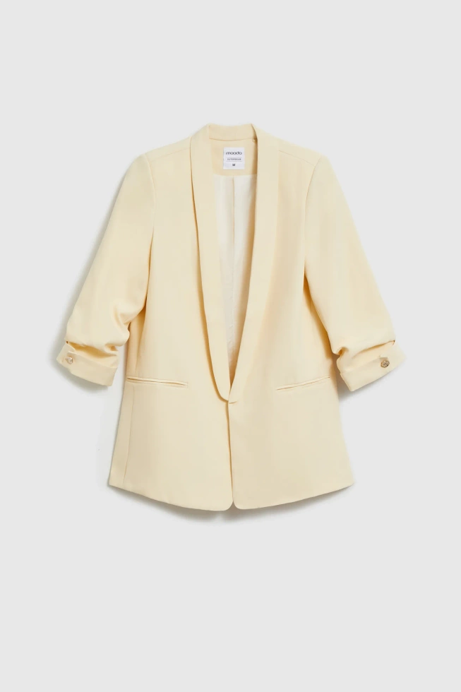 WOMEN'S BLAZER L-MR-4923 L.YELLOW