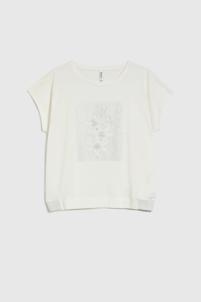 WOMEN'S TSHIRT L-TS-4640 OFF WHITE