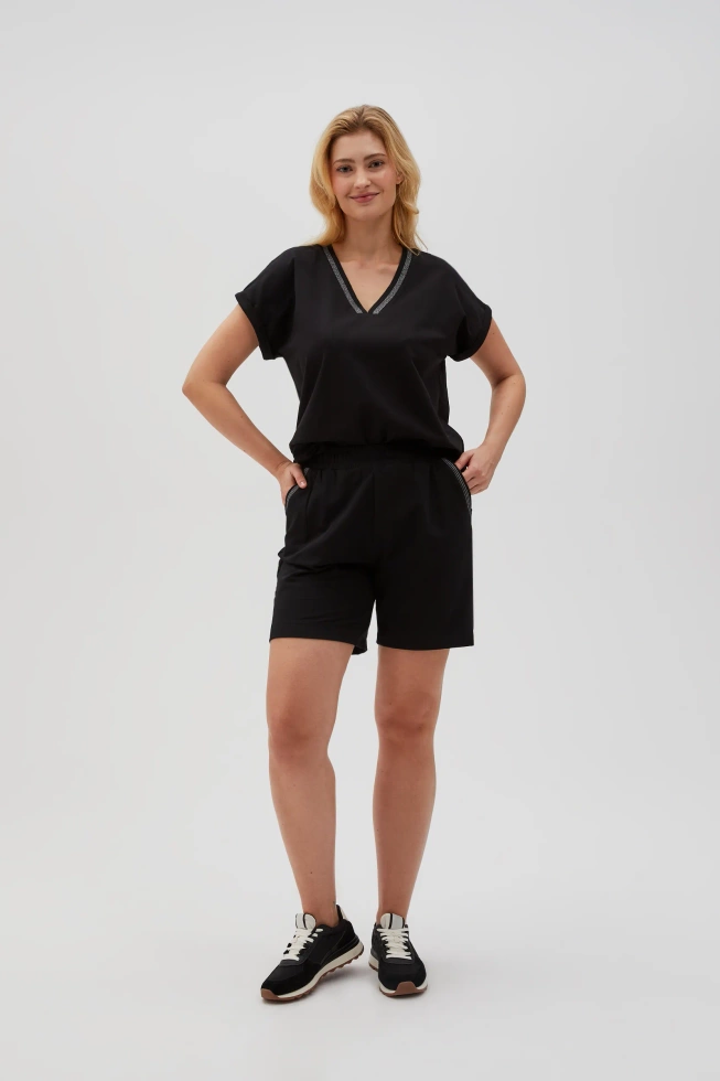 WOMEN'S SHORTS L-SH-4604 BLACK-set