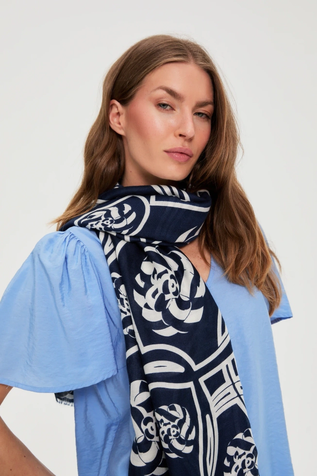 WOMEN'S SCARF L-SZ-4928 NAVY