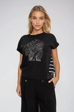 WOMEN'S TSHIRT L-TS-4639 BLACK