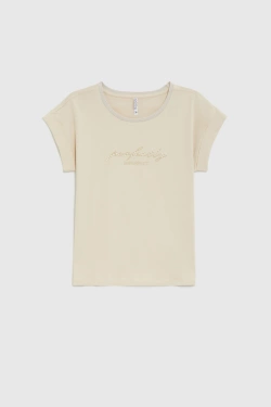 KOSZULKA DAMSKA L-TS-4918 L.BEIGE-pakiet