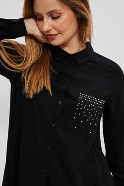 Shirt with decorative rhinestones