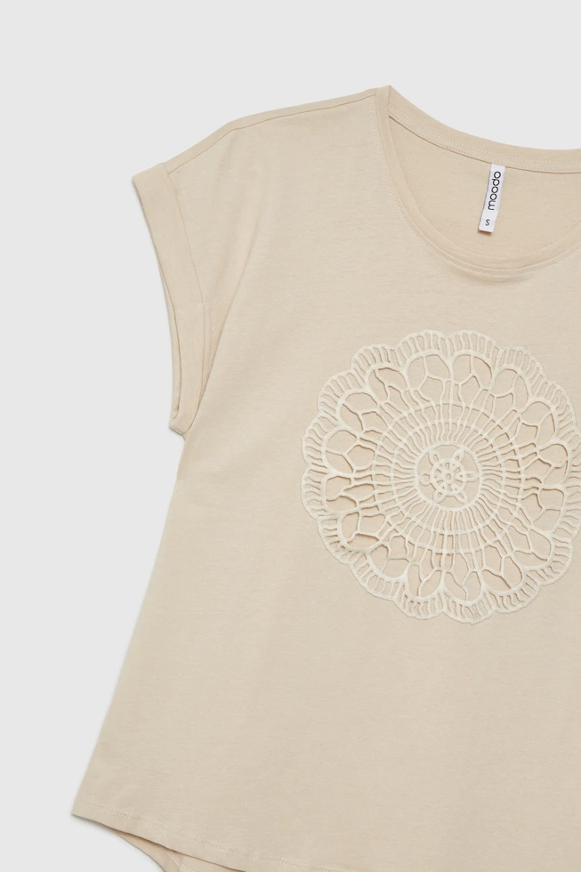 WOMEN'S TSHIRT L-TS-4644 L.BEIGE