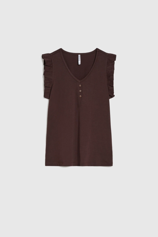 WOMEN'S TOP L-TS-4682 D.BROWN