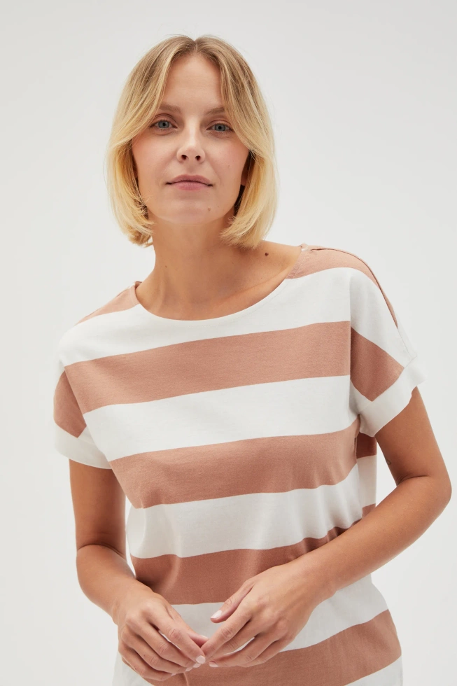 WOMEN'S TSHIRT L-TS-4607 L.BROWN