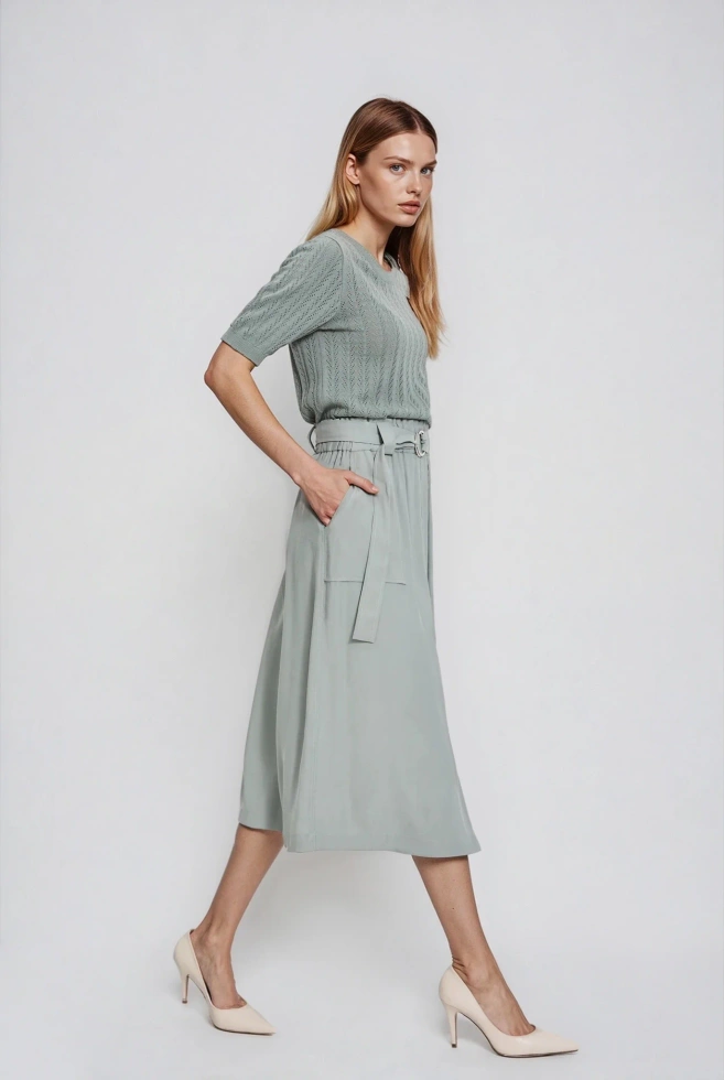 SPÓDNICA DAMSKA L-SC-4906 OLIVE