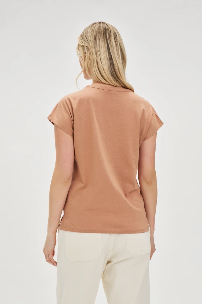 WOMEN'S TSHIRT L-TS-4635 L.BROWN
