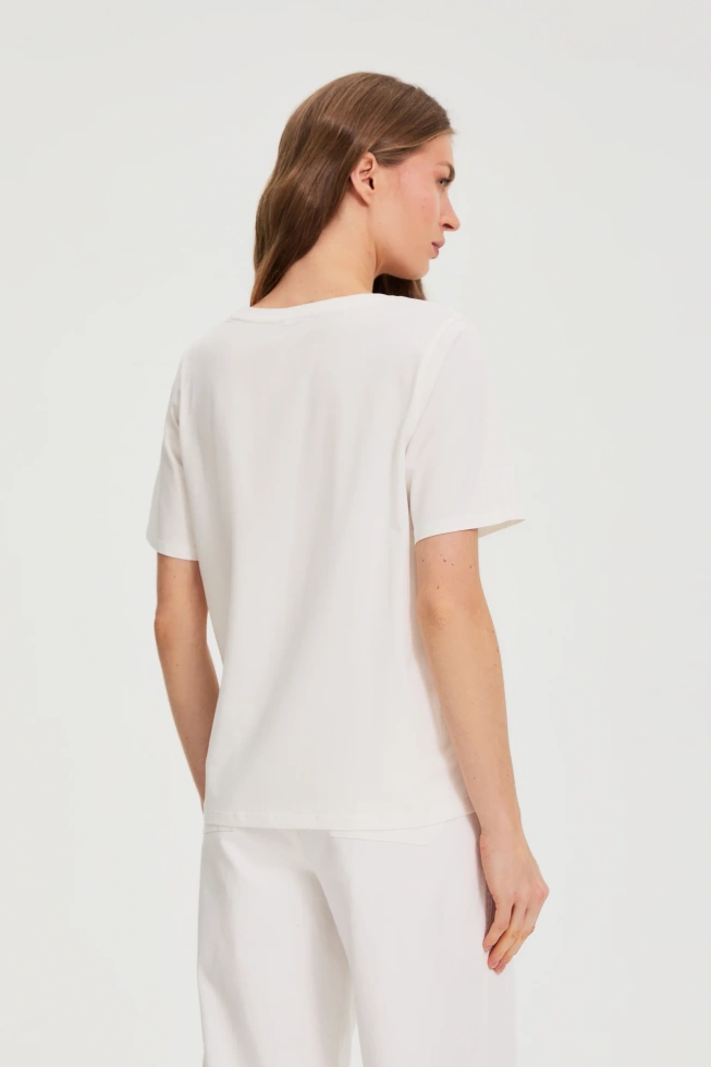 KOSZULKA DAMSKA L-TS-4945 OFF WHITE