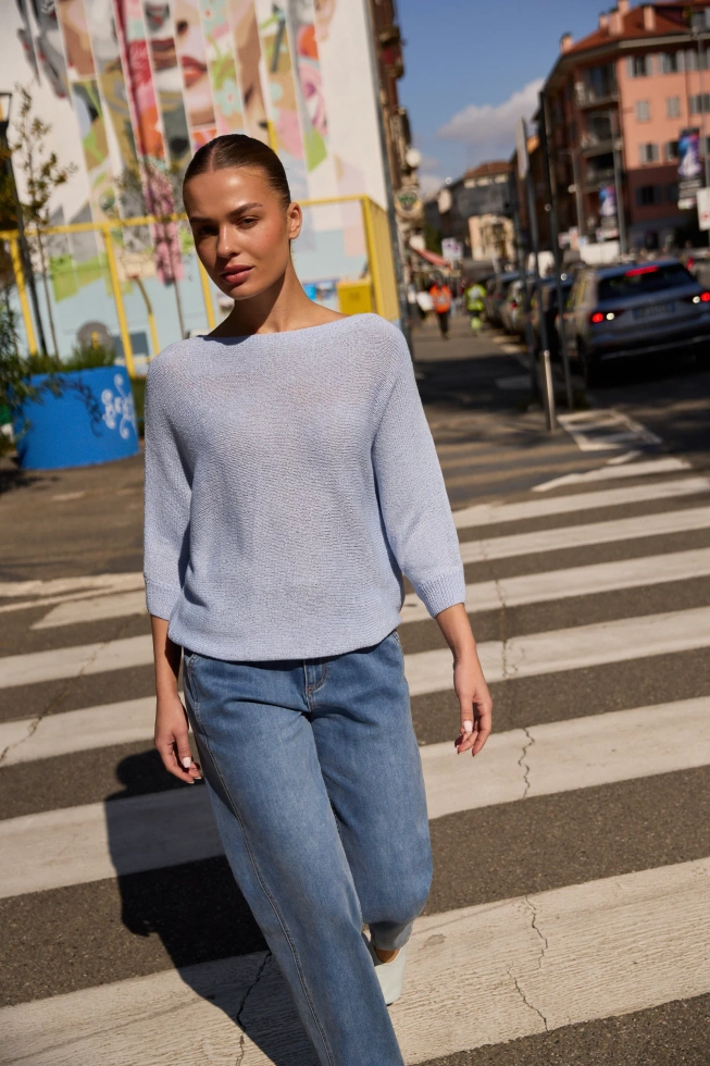 WOMEN'S SWEATER L-SW-4910 L.BLUE-set