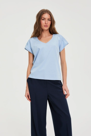 KOSZULKA DAMSKA L-TS-4929 L.BLUE