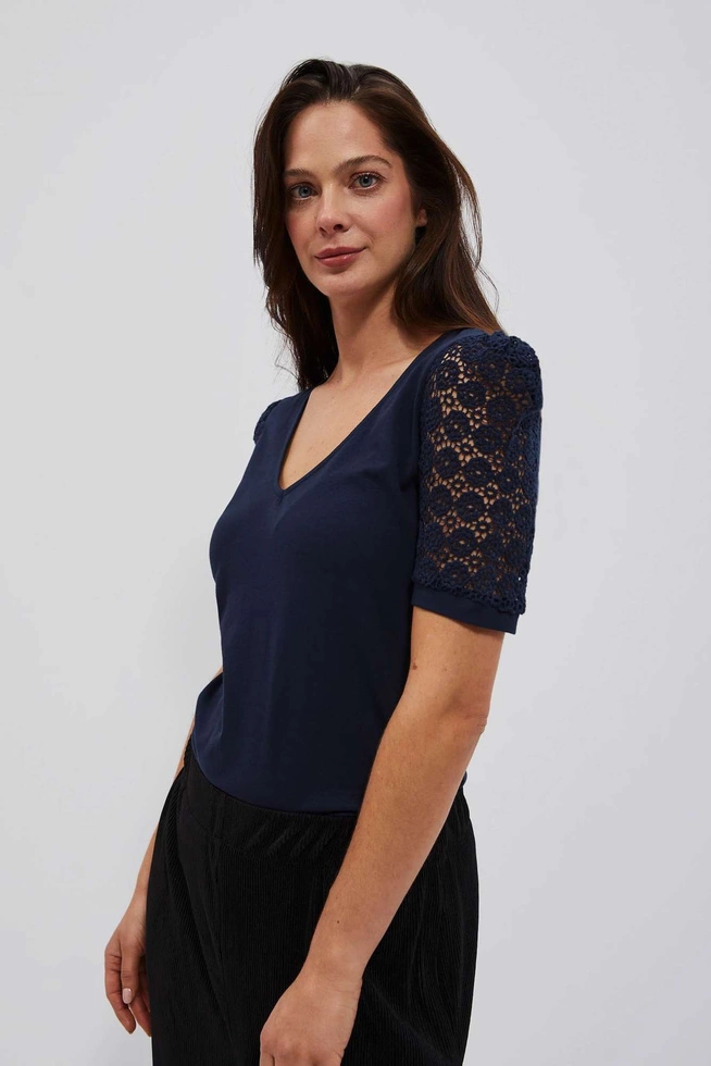 LADIES TSHIRT L-TS-4075 NAVY
