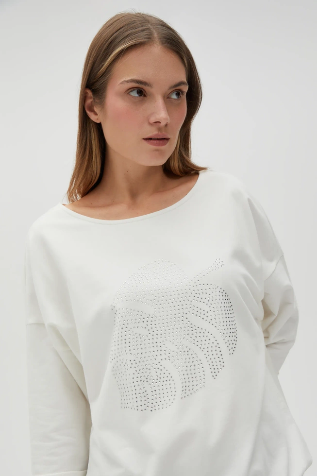 WOMEN'S SWEATSHIRT L-BL-4600 OFF WHITE-set