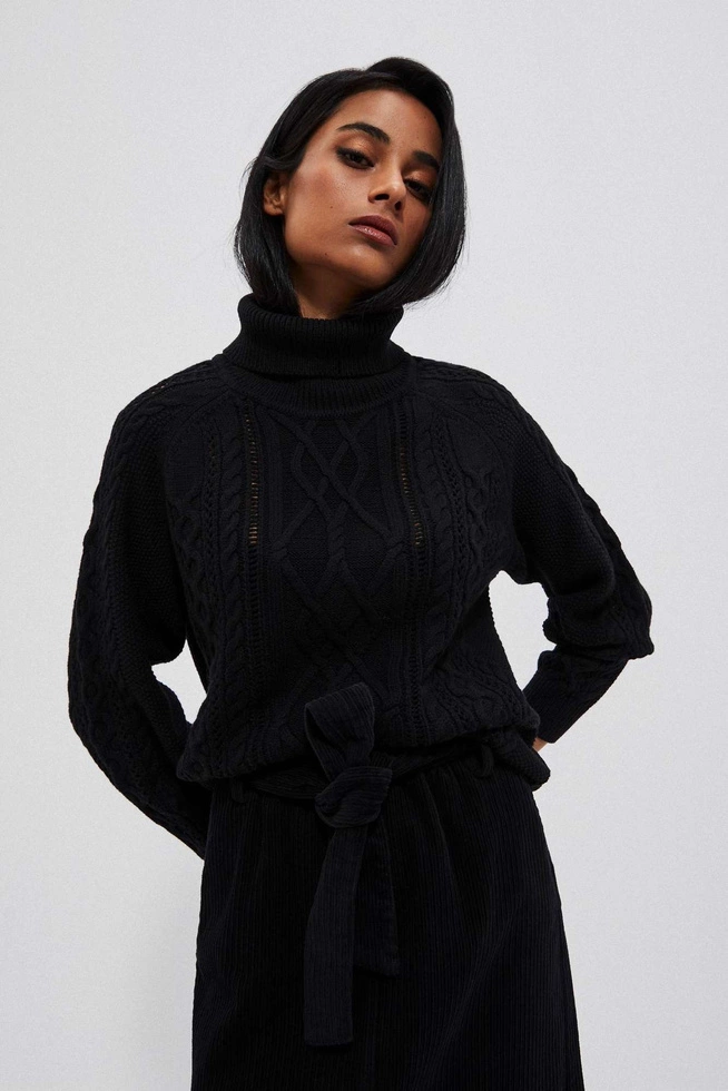 A turtleneck with a braid weave