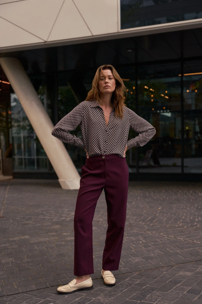 WOMEN'S PANTS Z-SP-4821 BURGUNDY