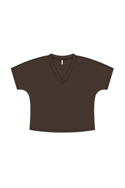 WOMEN'S TSHIRT L-TS-4971 D.BROWN