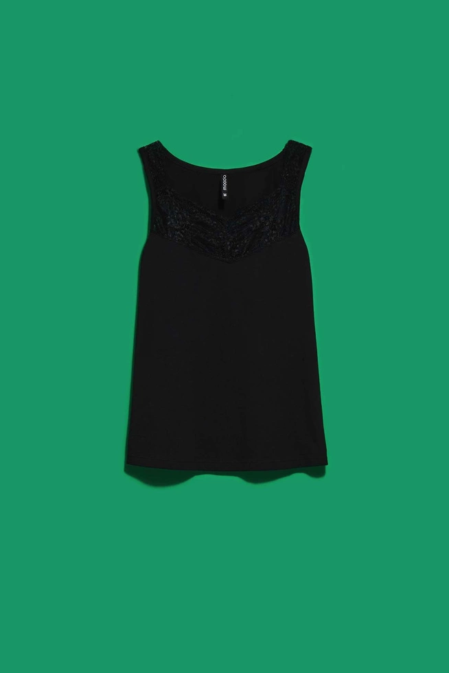 LADIES TOP L-TS-4083 BLACK