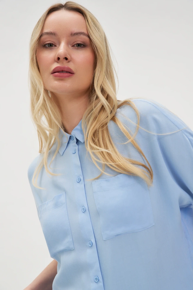 WOMEN'S SHIRT L-KO-4624 L.BLUE