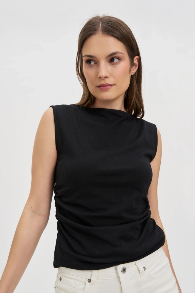 WOMEN'S TOP L-TS-4687 BLACK