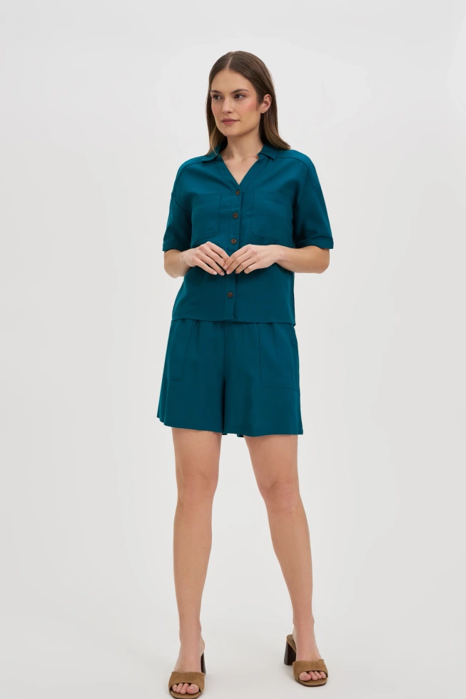 WOMEN'S SHIRT L-KO-4644 D.GREEN-set