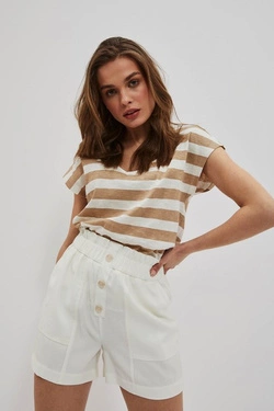 LADIES SHORTS L-SH-4019 OFF WHITE