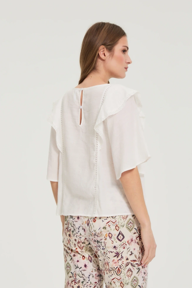 WOMEN'S SHIRT L-KO-4924 OFF WHITE