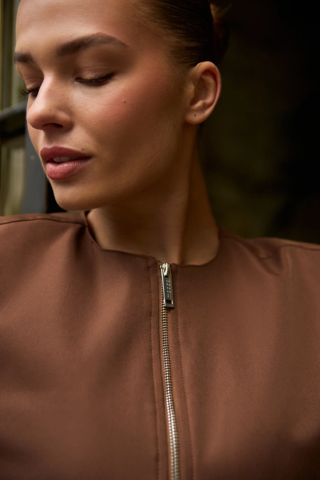 WOMEN'S JACKETS L-KU-4920 BROWN