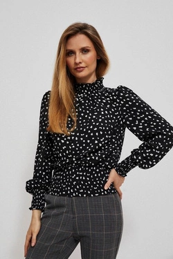 Blouse with a print and puff sleeves
