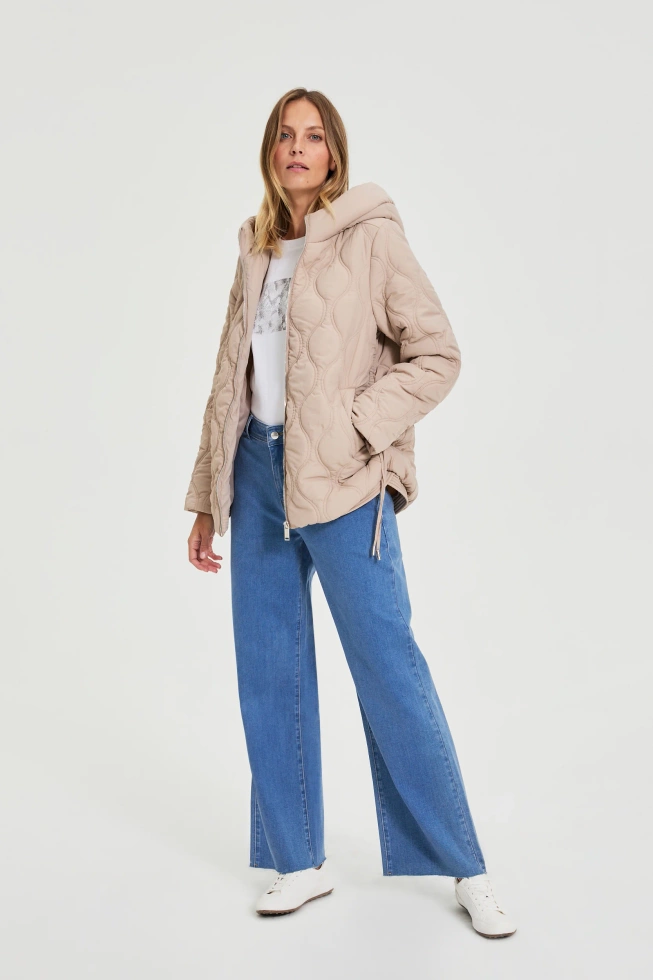 WOMEN'S JACKETS L-KU-4901 BEIGE-set