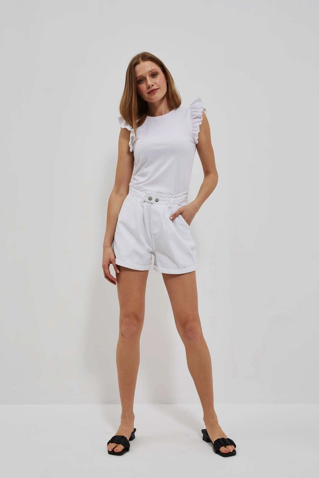 LADIES SHORTS L-SH-4002 OFF WHITE