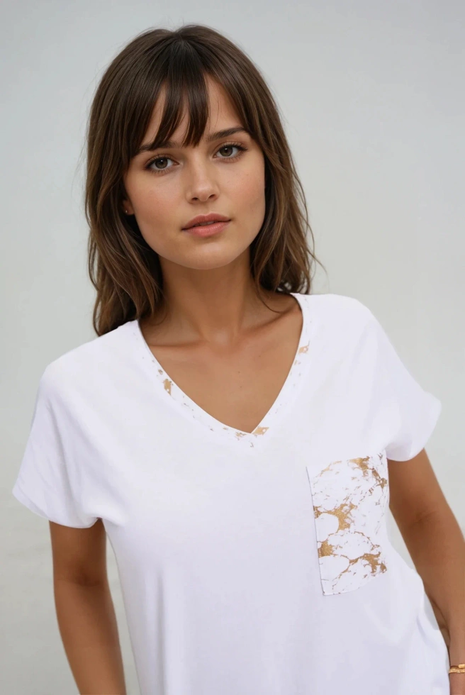 KOSZULKA DAMSKA L-TS-4720 WHITE